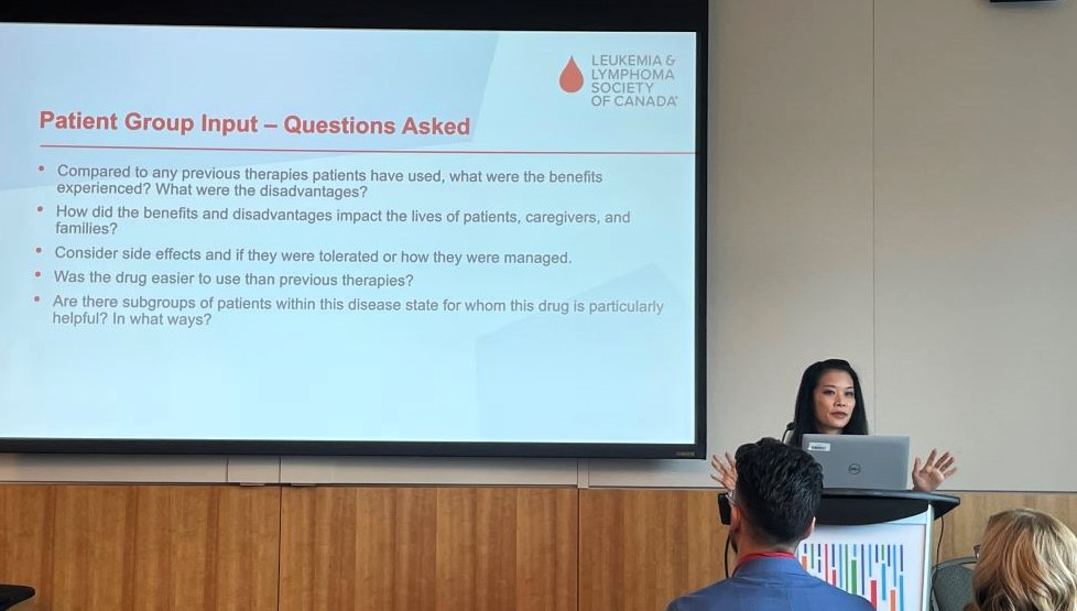 Christina Sit discusses some of the LLSC advocacy work seeking input from persons affected by a pediatric blood cancer.