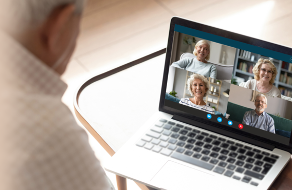 Man watching a video on their computer