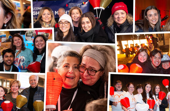 A collage of photos from various "Light The Night" events.