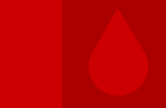 Red background with a blood dropplet