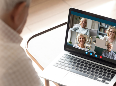 Man watching a video on their computer