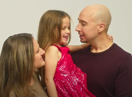 Adam, shown in the short CBS video enjoying himself with wife Natasha and daughter Marquesa, now age 5.