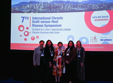 Natasha Sani, LLSC, and other members of the GvHD Alliance, at the 2024 International cGVHD Symposium.