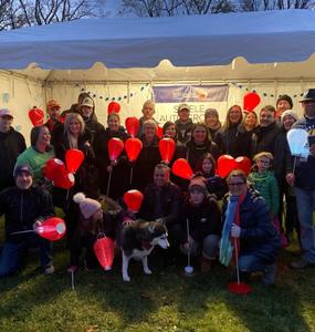 A group photo of people from steele auto at a Light The Night event