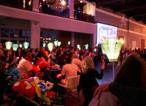 A crowd of people in attandence for a Light The Night event.