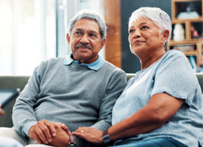 A man and a woman sit together