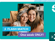 A graphical image containing a young woman hugging an older woman with the overlayed text "World Cancer Day, February 4th. Flash match one week only! Double your impact today.
