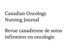 Text that reads &quot;Canadian Oncology Nursing Journal / Revue canadienne de soin infirmiers en oncologie&quot;