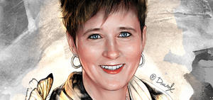 A painting of Sherley