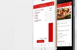 Two cell phones showing the health manager app
